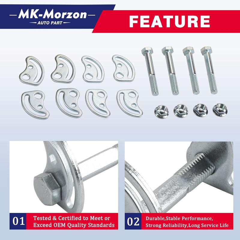 MK-Morzon Front Upper Control Arm Cam Bolts Kit Adjusting Bolt ±1.5 Degree Fit For Chevy Silverado Express Suburban GMC Sierra 1500 2500 Yukon Cadillac Hummer Replaces# K100026 45K5012 MS50067 545-510 - Image 5